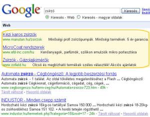Adwords top hirdet�s